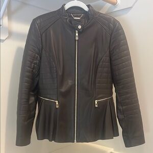 Ivanka Trump brown leather jacket size medium